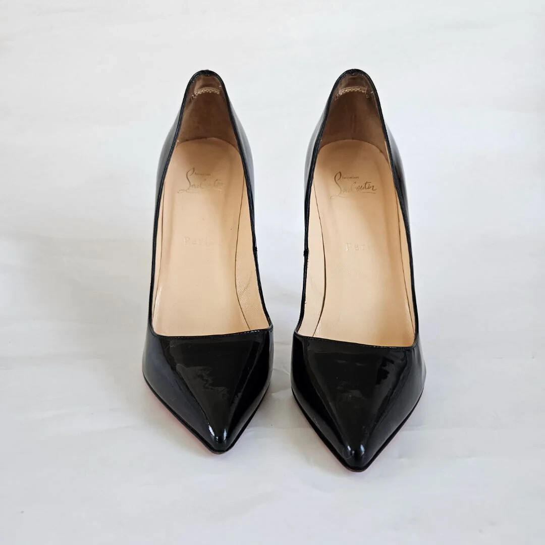 Christian Louboutin Black Patent Leather Pigalle Pumps, 39