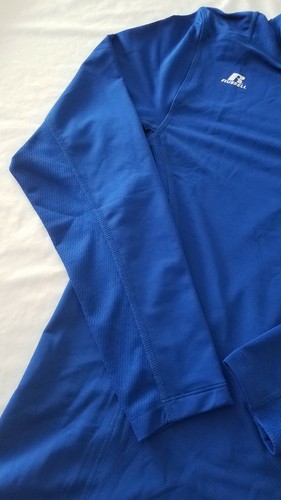 BOYS Russell Dri Power Long Sleeve Fitted POLYESTER Shirt Size XLARGE XL BLUE - Picture 4 of 11