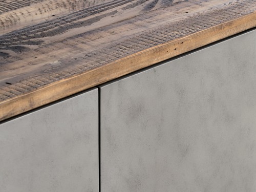 Bad Waschtisch Dingle massiv Holz rec. Pinie Betonoptik grau Badmöbel Badschrank - Bild 2 von 8