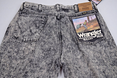 Vintage Wrangler Jeans W38 L30 90s Acid Lava Wash Straight Leg