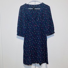 Marc by Marc Jacobs Women's Silk Multicolor Leaf Print V Neck Dress Size 2