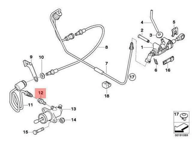 OEM BMW E60N E63 OUTPUT SLAVE CYLINDER CLUTCH LOCK VALVE  