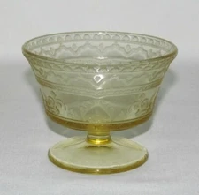Federal Glass PATRICIAN "Spoke" Amber Low Footed Sherbet