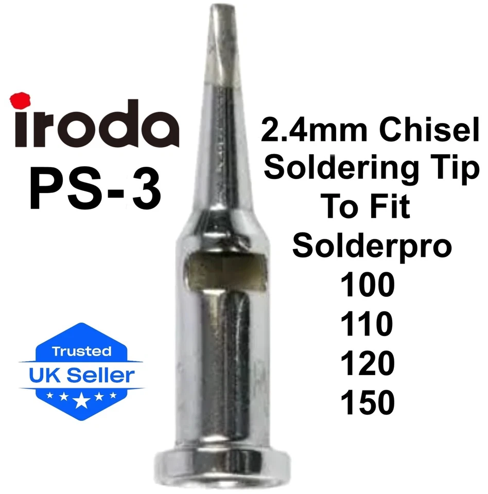 IRODA PS-3 Chisel 2.4mm Gas Soldering Tip For Solderpro 100 110 120 & 150 Irons