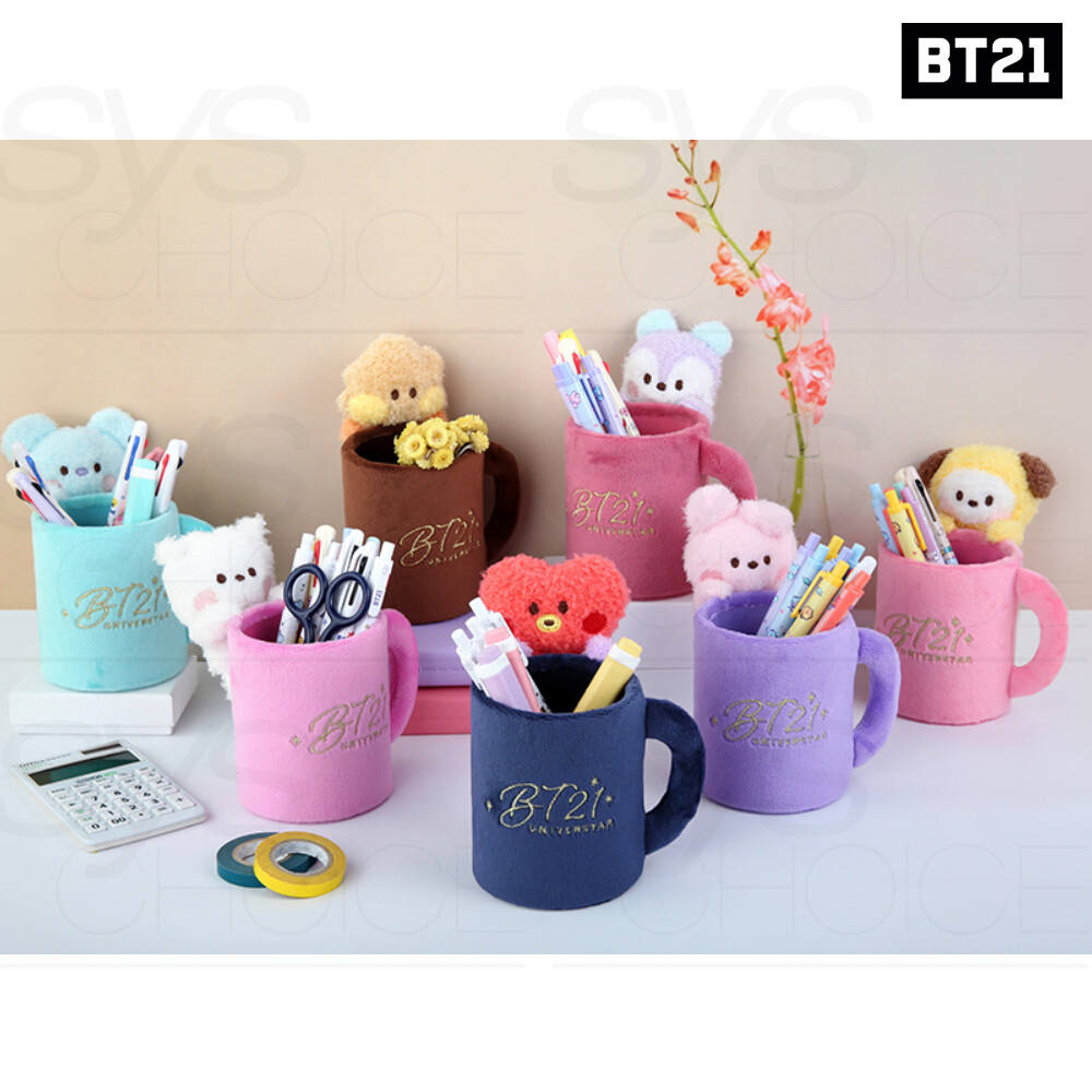 BTS BT21 Official Goods minini Plush Pen Holder + Tracking Number