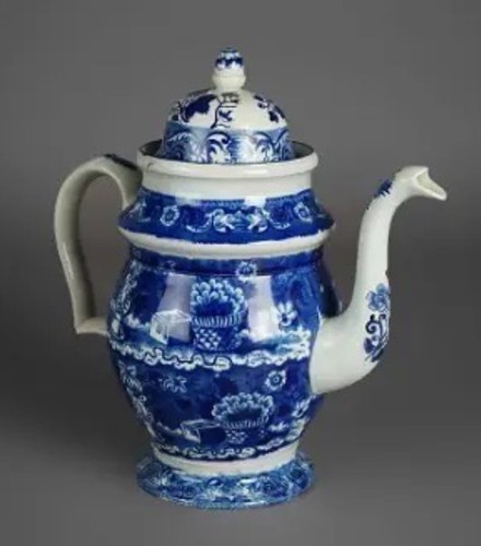 Antique Stevenson Staffordshire Pottery Transferware Coffee Tea Pot - Picture 4 of 10