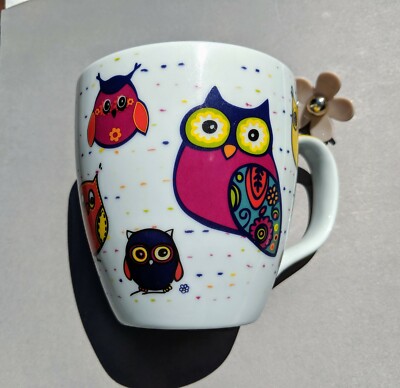 Konitz  Owl Mug In White 14 ounces