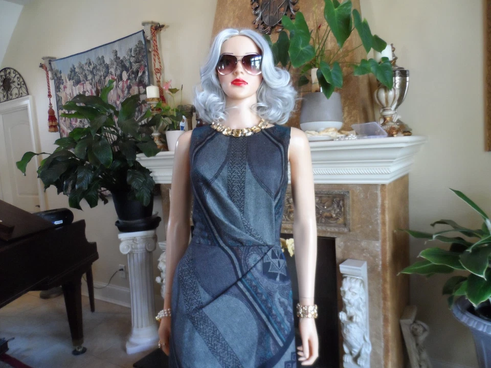 Vestido Vaina Etro Negro Multicolor Mezcla Lana Sin Mangas Talla IT 42 - US 6 Foto 4 de 4