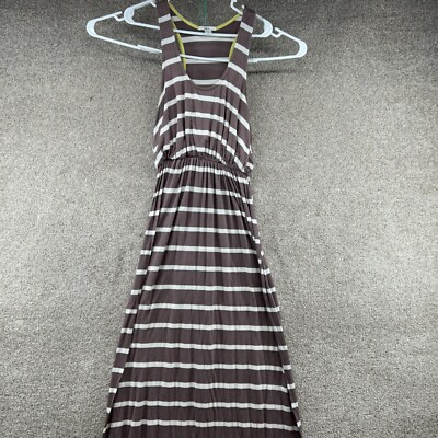 Bar III Womens Dress Size Large Gray White Sleeveless Maxi Dress