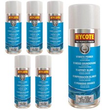 Hycote White Primer Multi-Purpose Aerosol Spray Paint Fast Drying 400ml x6
