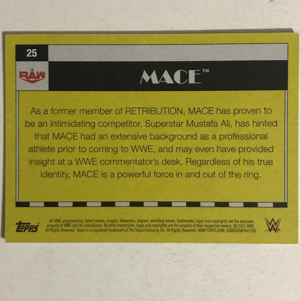 WWE Raw 2021 Trading Card #25 Mace | eBay