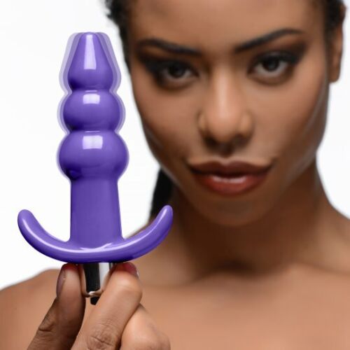 Ribbed Vibrating Butt Plug Purple Anal Ass Play Vibrator Vibes Phthalate-free Vi 848518035110 eBay photo