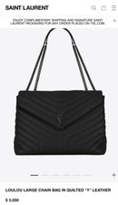 Saint Laurent Ysl Loulou Large Chain Bag In Quilted "y" Leather