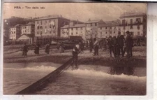 POSTCARD PRA' GENOA TRAVELLED 1918 NET SHOOTING BEAUTIFUL