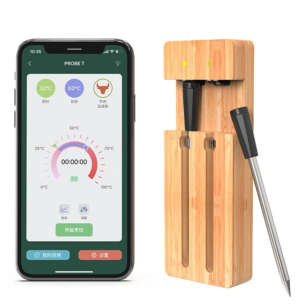Smart Meat Thermometer with Bluetooth | 165ft Wireless Range
