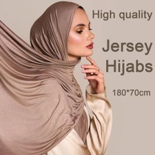 Fashion Modal Cotton Jersey Hijab Scarf Long Muslim Shawl Plain Soft Turban Tie