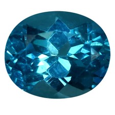 1.04 ct Shimmering Oval Cut 7 x 6 mm Brazil Paraiba Blue Apatite Gemstone