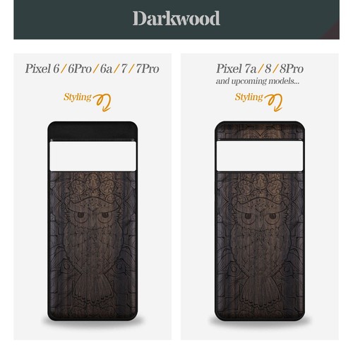 Carveit Wood Phone Case for Google Pixel 8 Pro 7a 7 Pro 6 Pro 6a 6 7 8 Cover Owl - 第 10/12 張圖片