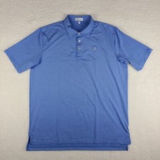 Peter Millar Summer Comfort Polo Shirt Mens XL Blue Heathered Performance Golf