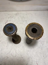 2 VTG Antique Wooden Yarn Thread Spool Bobbin Loom Approx 7.5” and 6.5” Long