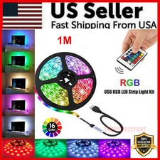 5v Usb Led Strip Lights Tv Back Light 5050 Rgb Colour Changing With 24key Remote