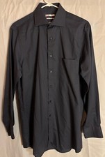 Van Heusen Mens Long Sleeve Gray Button Up Shirt 15 32/33