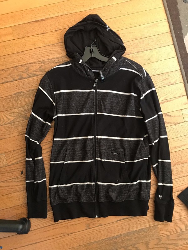 Mens Univibe cotton blend hoody black white grey small S Tilly's