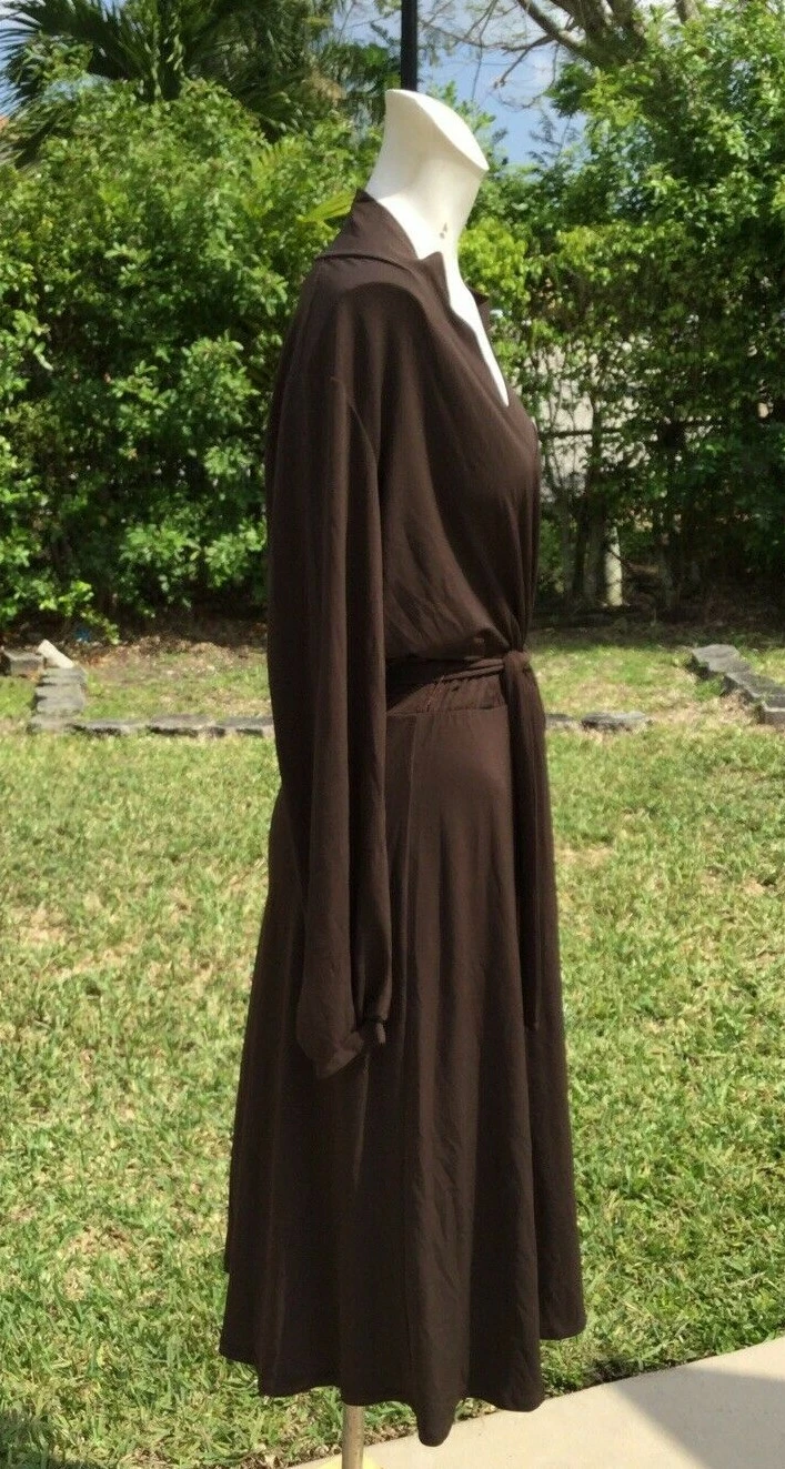 ABITO MICHAEL KORS MARRONE ELASTICIZZATO CON CINTURA MANICA LUNGA Tg L