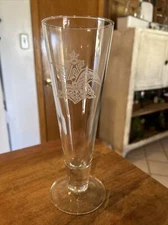 Anheuser Busch Budweiser Footed Tall Stemmed Pilsner Beer Glasses  Etched Logo