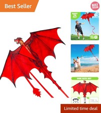JOYIN Dragon Kites for Kids and Adults, Easy to Fly Large Single Line Kite for K
