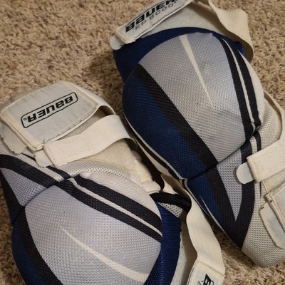 Bauer EP 6000 Junior Elbow Pads Pair Padded Adjustable Blue/White/Black
