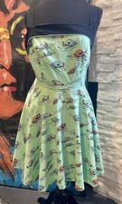 Golightly Green Pin Up Rockabilly Swing Dress Size XL Retro 1950s Car Print