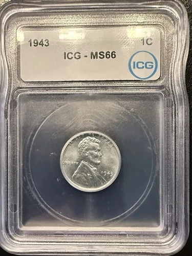 1943 Steel Penny ICG MS66 Brilliant Uncirculated WWII Lincoln Cents