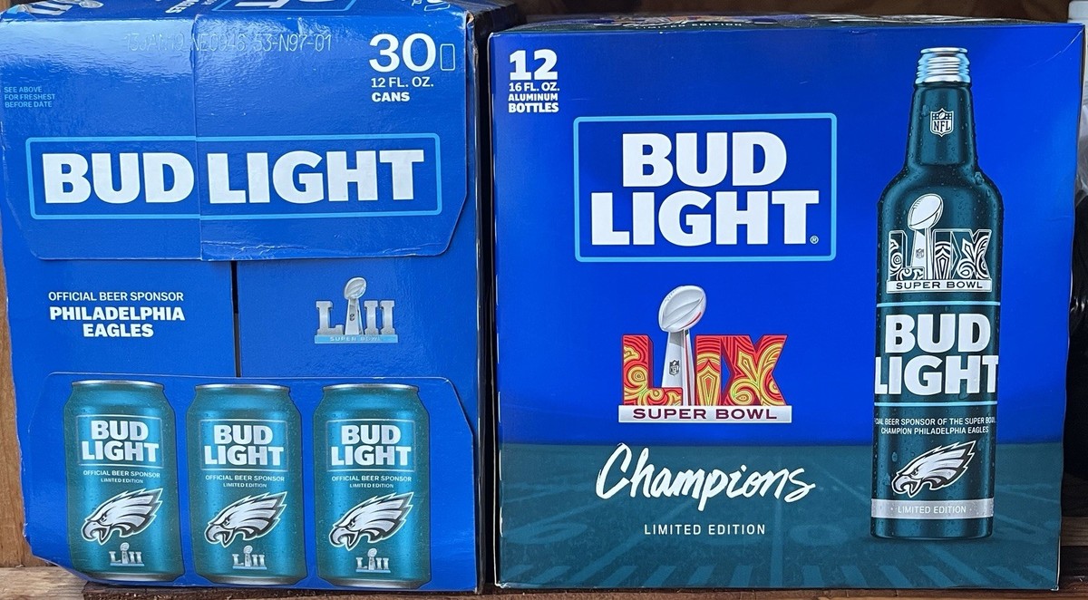 Philadelphia Eagles Super Bowl LII 52 & LIX 59 Champions Bud Light