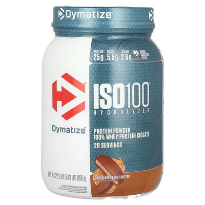 ISO100  Hydrolyzed, 100% Whey Protein Isolate, Chocolate Peanut Butter, 1.43 lb