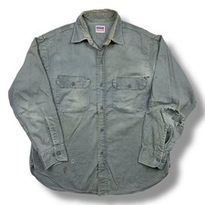 Vintage 50s Penney  s Big Mac Distressed Canvas Work Shirt Sanforized Size Large