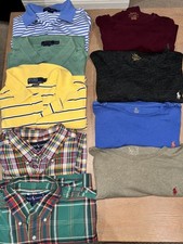 Polo Ralph Lauren MENS Bundle Lot Of 9 Tops Various Sizes Polos Button Ups Tees