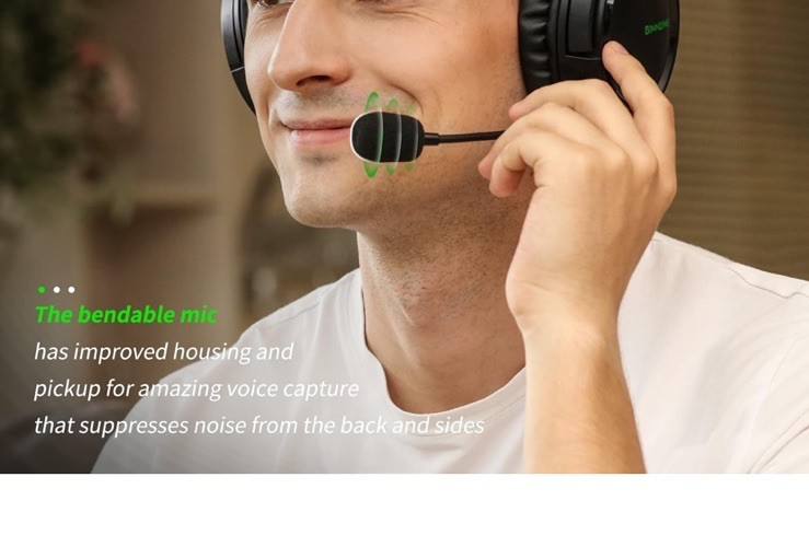 BINNUNE Wired Stereo Gaming Headset BG02 w/Microphone Black Green 3.5mm (READ)
