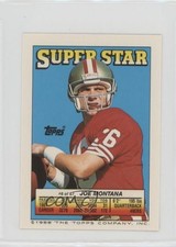 1988 Super Star Sticker Back Cards Joe Montana Bobby Hebert Barry Krauss HOF 0a2