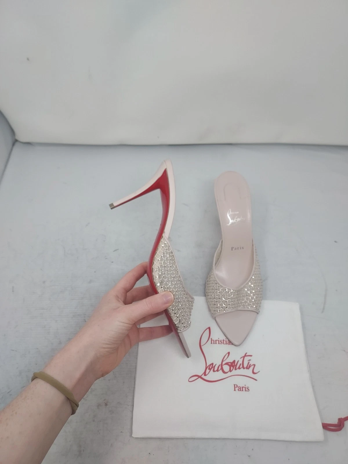 Christian Louboutin — Christian Louboutin 41 US 11 NEW Pink Apostropha Strass Crystal Heel Sandal EU