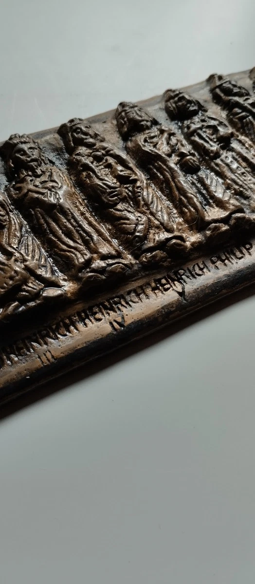 historische Platte Bronze Relief Plakette deutsche Kaiser König Kupfer Messing