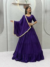 Women's Indian Cotton Lehenga Choli Set Handmade Mirror Work Garba Navratri