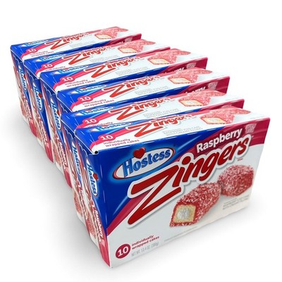 Hostess Raspberry Zinger Multi-Pack 10 Pack Box, 13.4 Ounce, 6 Per Case (60 Tota