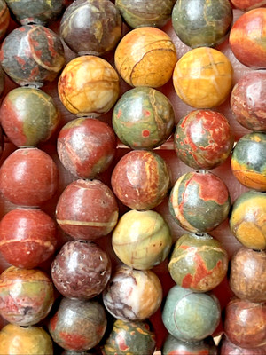 Polychrom Jasper Jaspis Perlen Mit Loch Rund 45 Stück 8 mm Edelstein Kristall