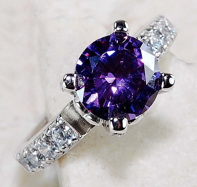 3CT  Amethyst 925 Solid Sterling Silver Ring Jewelry Sz 6 MM1-5