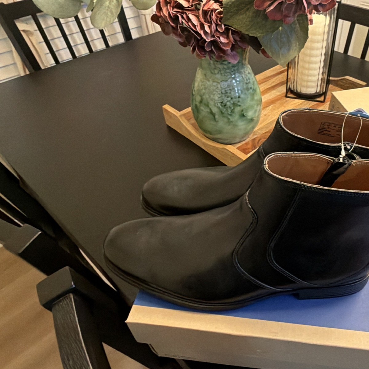 Clarks Black Leather Chelsea Boots Men
