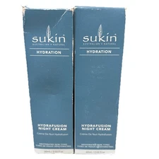 2-Pack Sukin Hydrafusion Night Cream Moisturizer for Dry Skin 2.03oz ea *Box Dmg