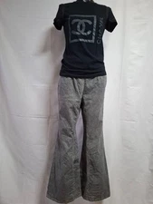 USED [RARE] CHANEL PANTS RHINESTONE DENIM GOOD