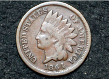 1864 Indian Head Cent * Bronze No L variety * Rounded Bust * VG+ * NICE BROWN