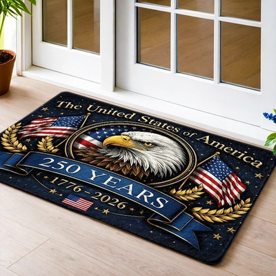 #ad 250th Anniversary Eagle Flag Themed Non Slip Floor Mat Home Decor $15.57